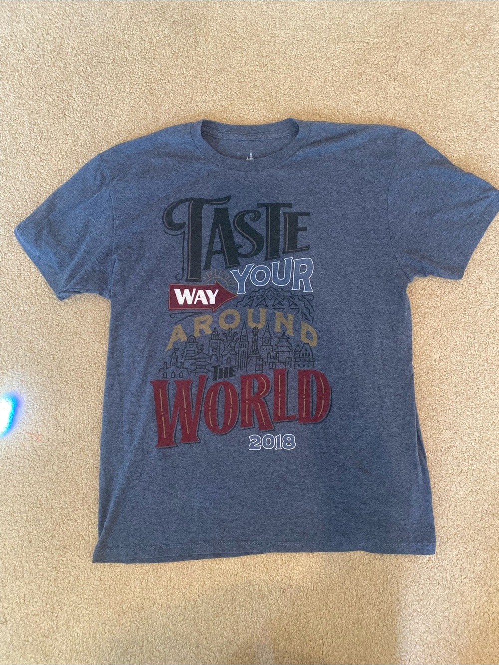 Vintage Disney Parks Epcot Int’l Food & Wine Festival 2018 Blue T-Shirt Adult M